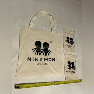 Min & Mon NYC canvas reusable bag tote satchel designer fashion her dust cover